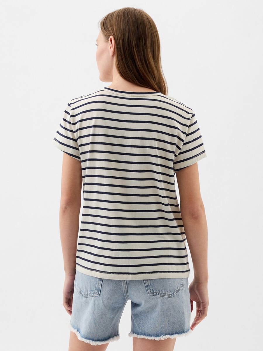 Striped T-shirt with logo print_2