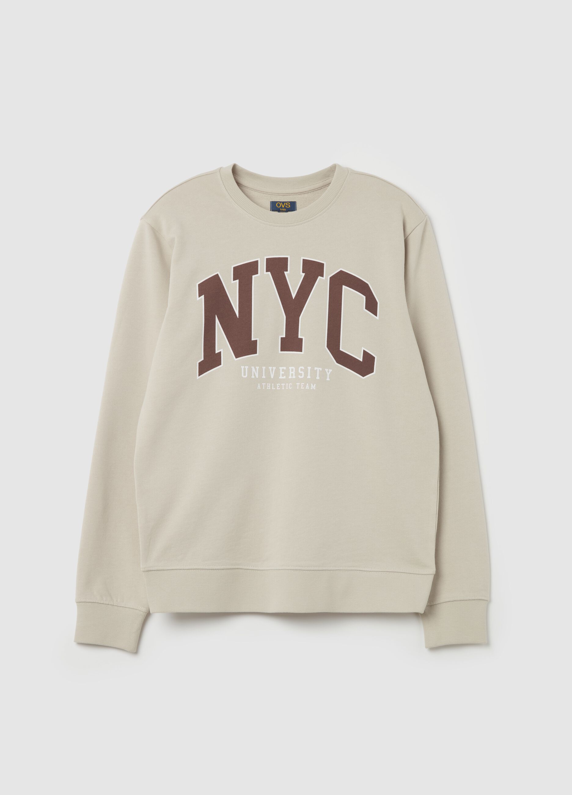 French terry sweatshirt with "NYC University” print