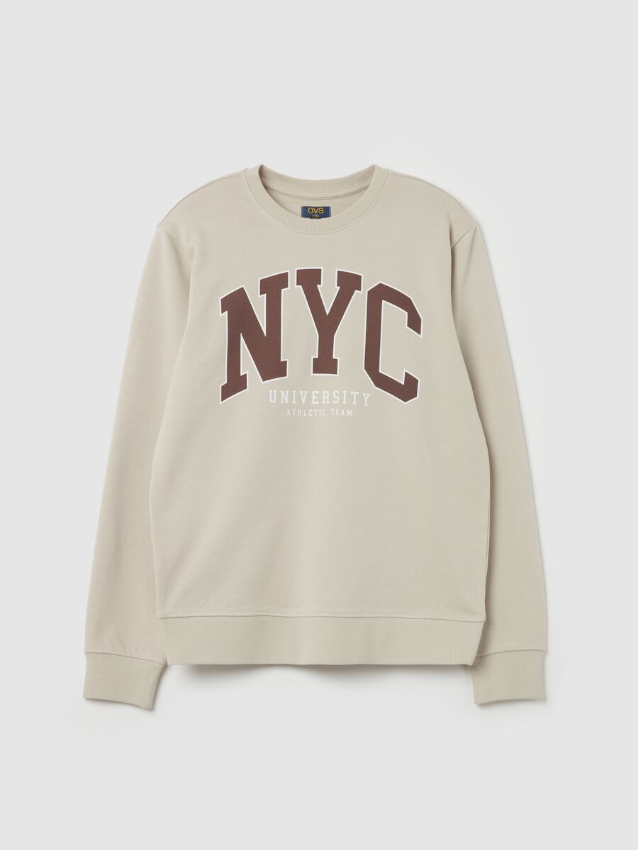 French terry sweatshirt with "NYC University” print_0