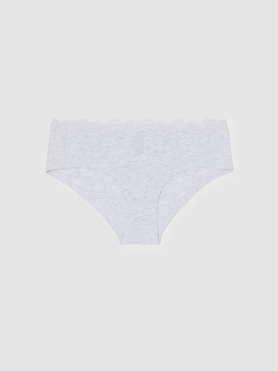 Knicker shorts in organic cotton with lace trim_0