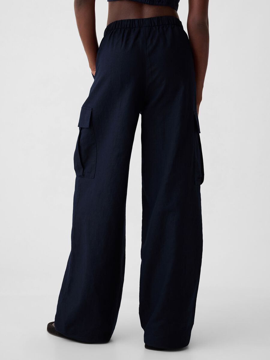 Pull-on wide-leg cargo trousers_2