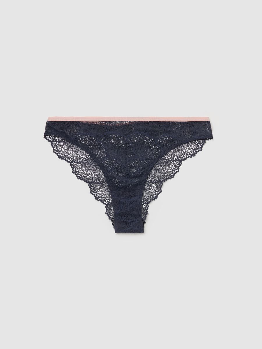 Two-tone lace Brazilian-cut briefs_4