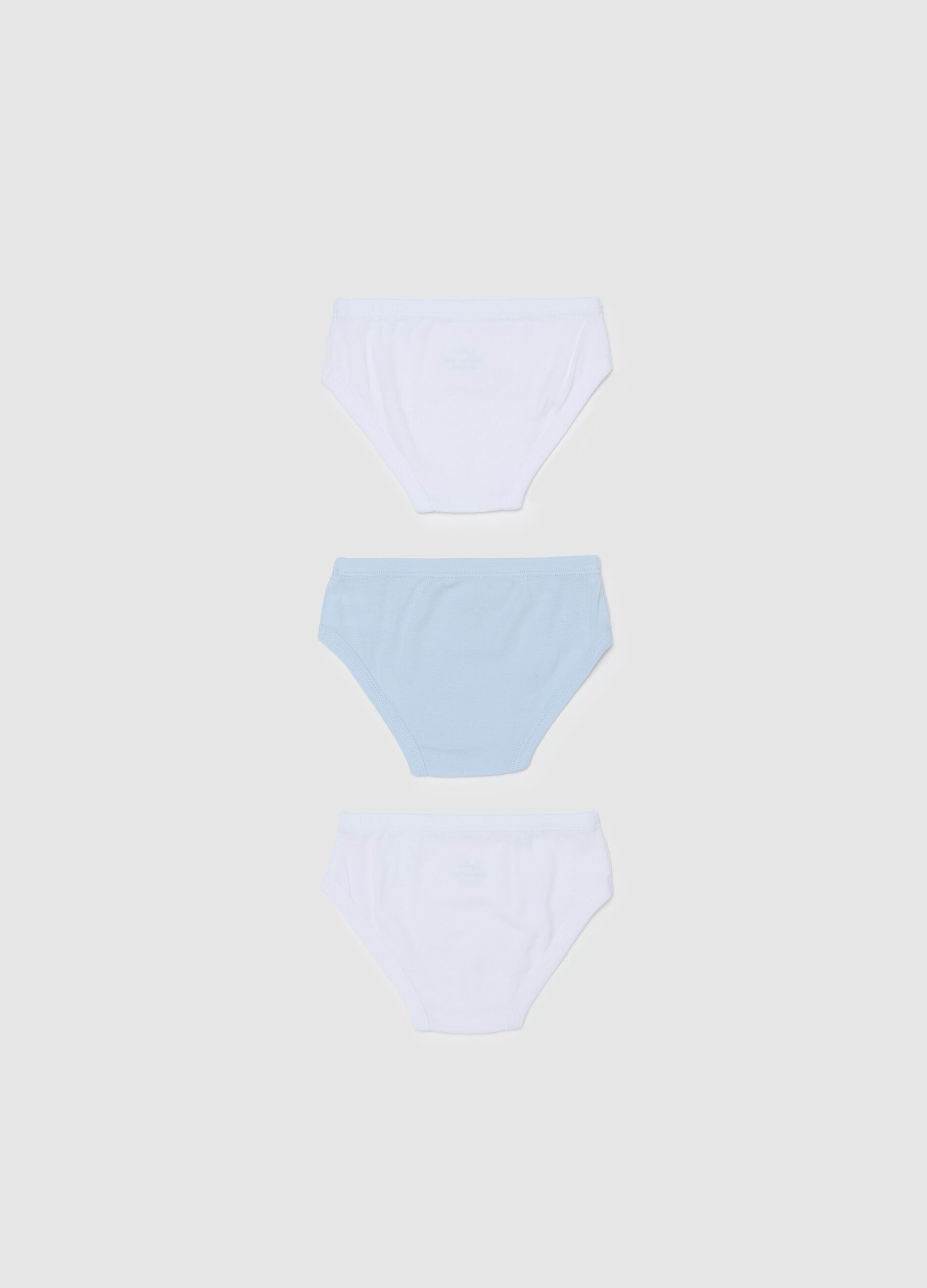 Three-pack organic cotton and viscose briefs