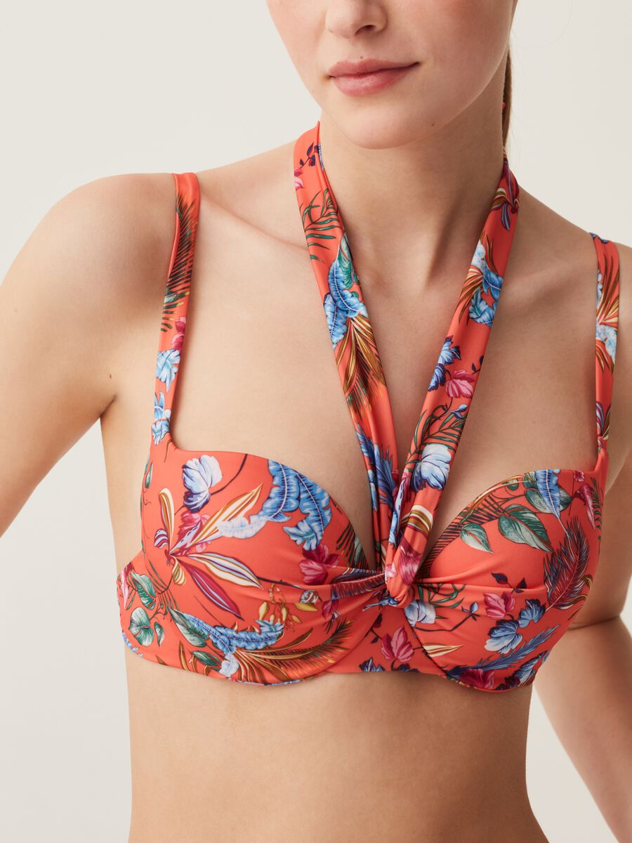 Bikini top with tropical print_3