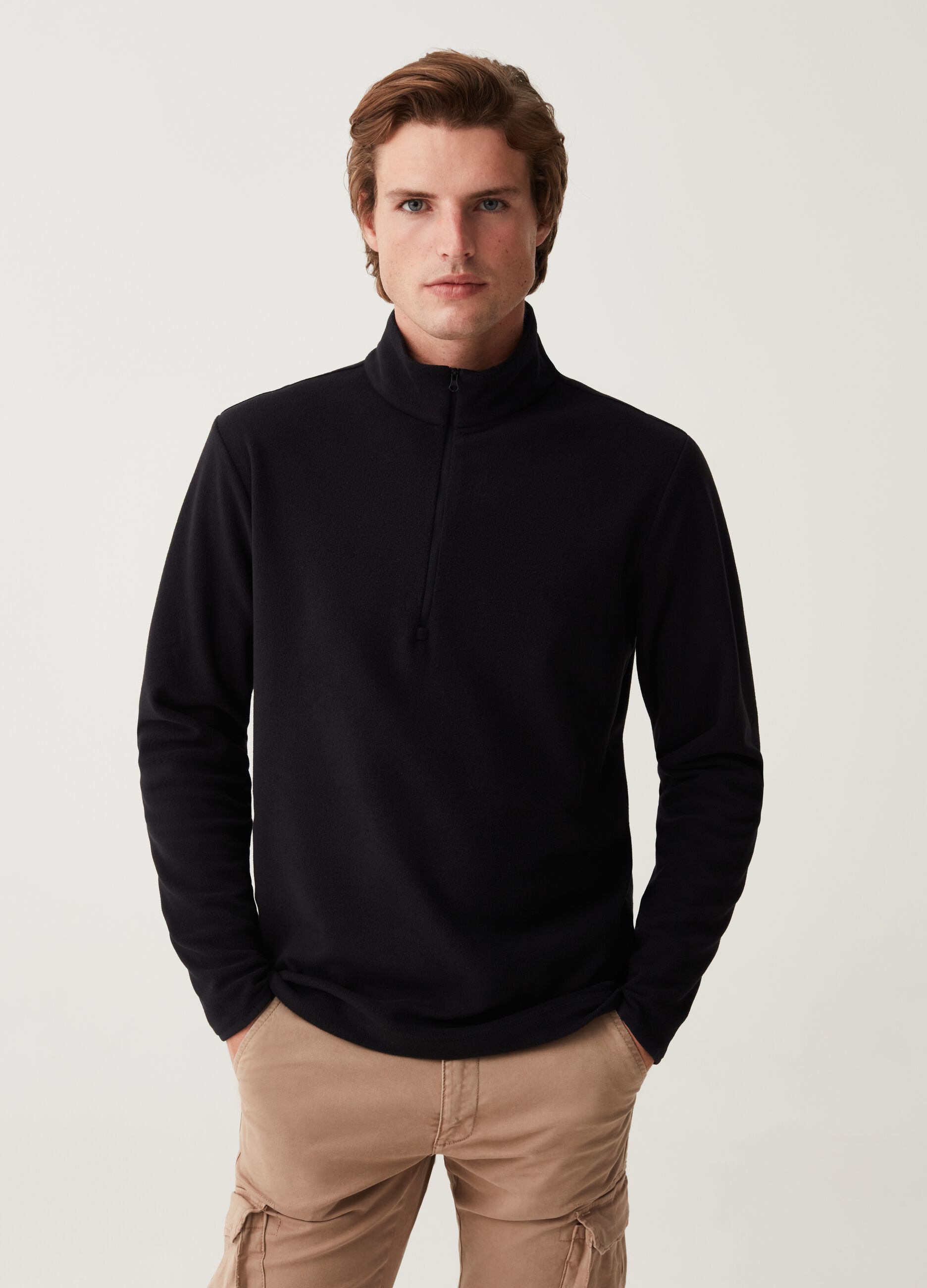 Felpa half-zip in pile