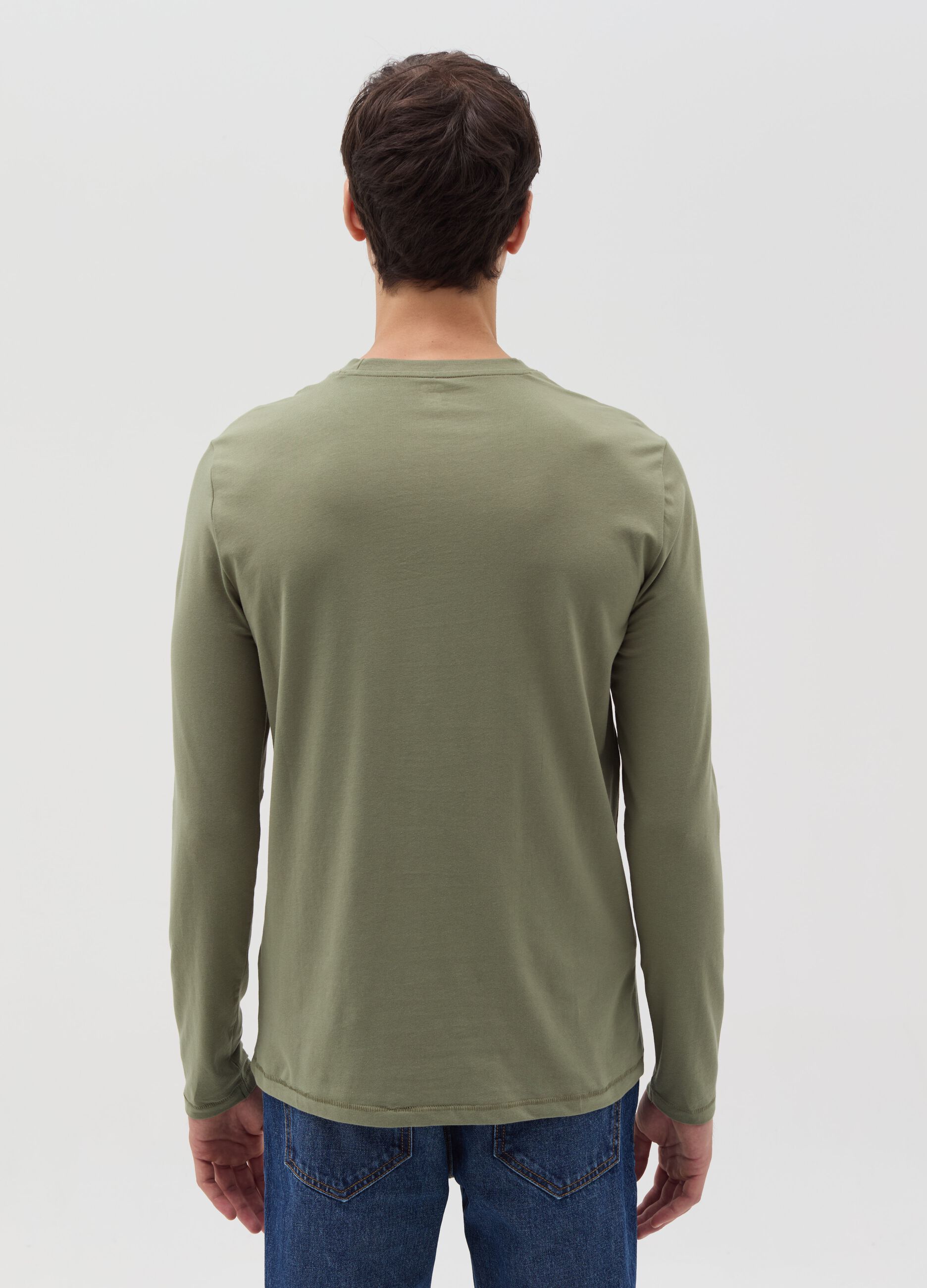 Jersey T-shirt with round neck