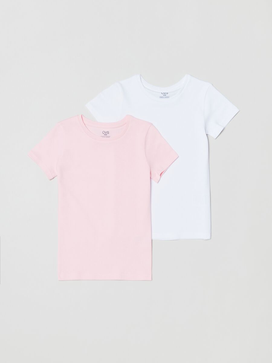 Two-pack cotton undershirts with round neck_0