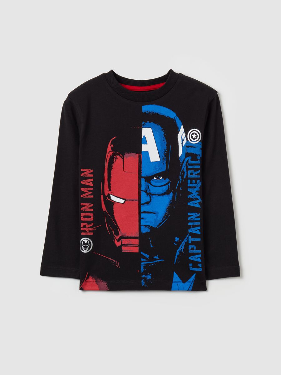 Iron Man and Captain America T-shirt with long sleeves_0