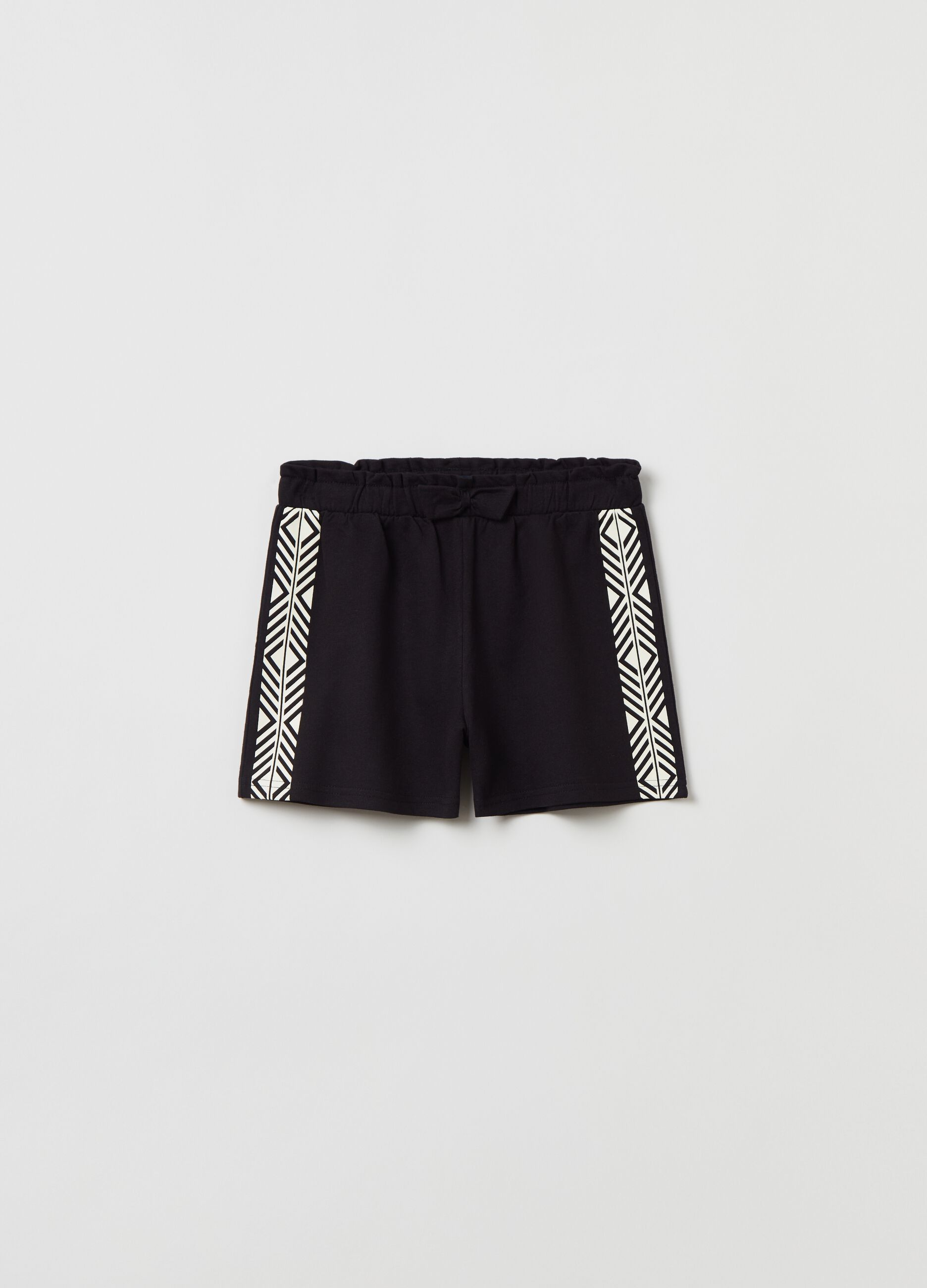 French terry shorts with contrasting bands