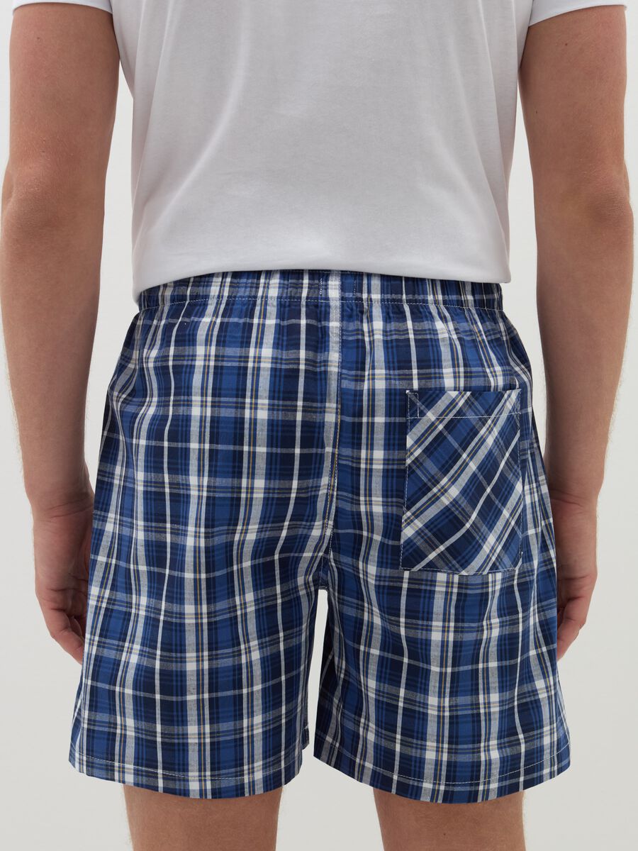 Pyjama shorts in cotton canvas with drawstring_2