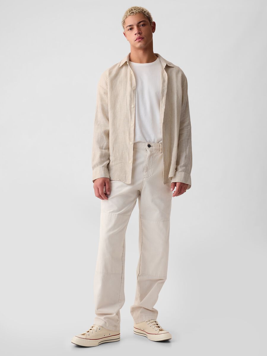 Regular-fit shirt in striped linen_0