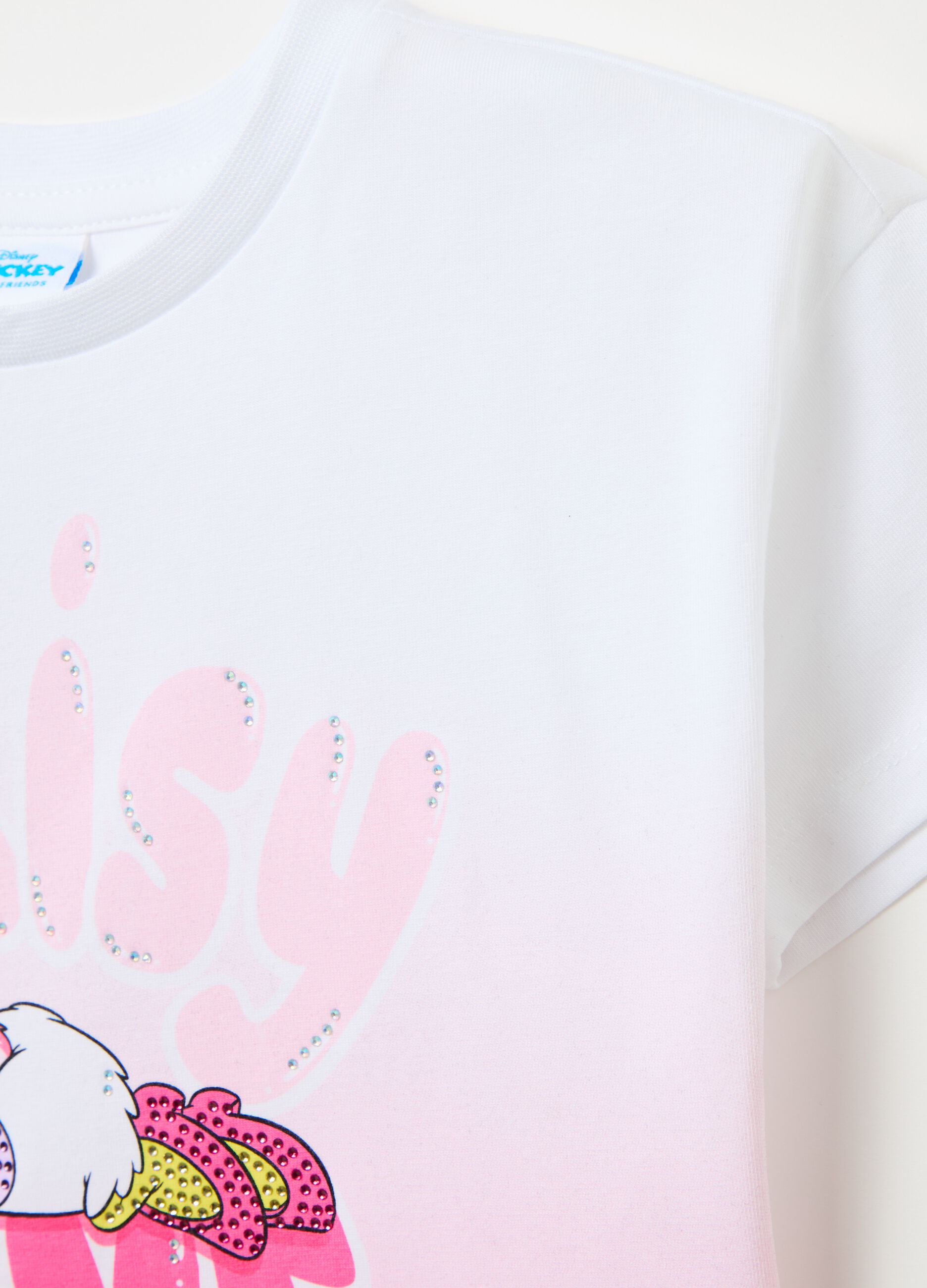 T-shirt with diamantés and Daisy Duck print