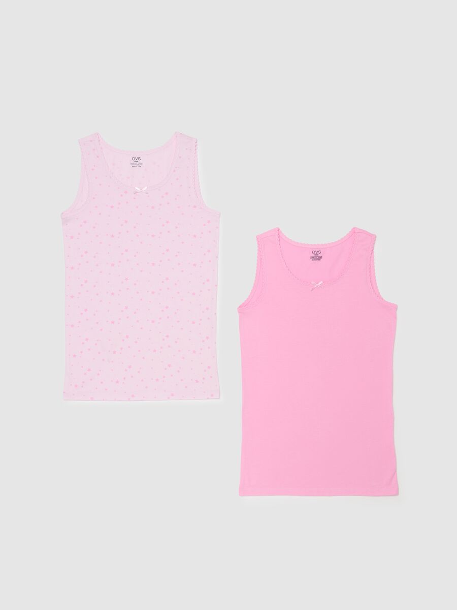 Two-pack vests in organic cotton with bow_0