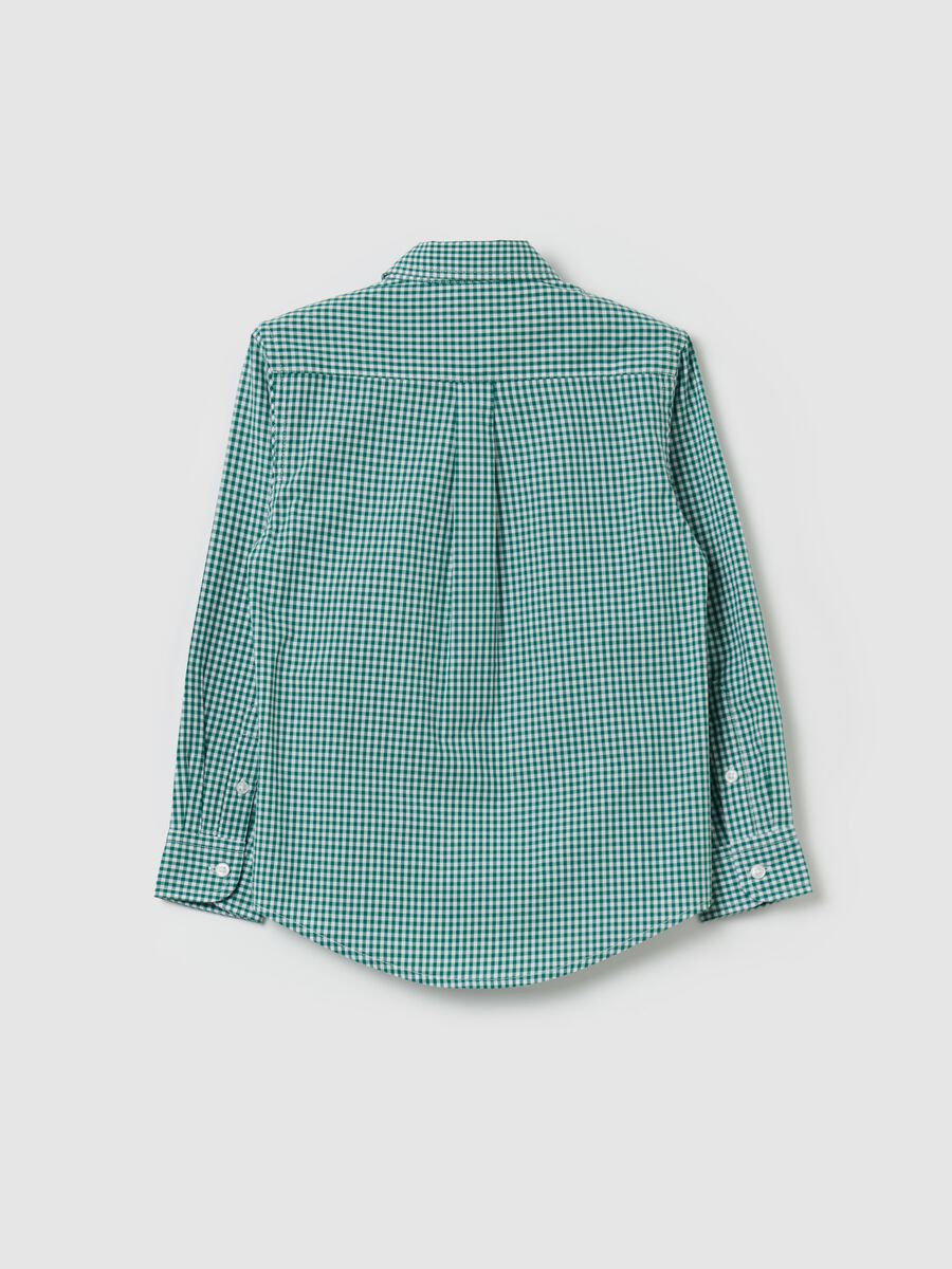 Camicia button-down vichy con ricamo logo_1