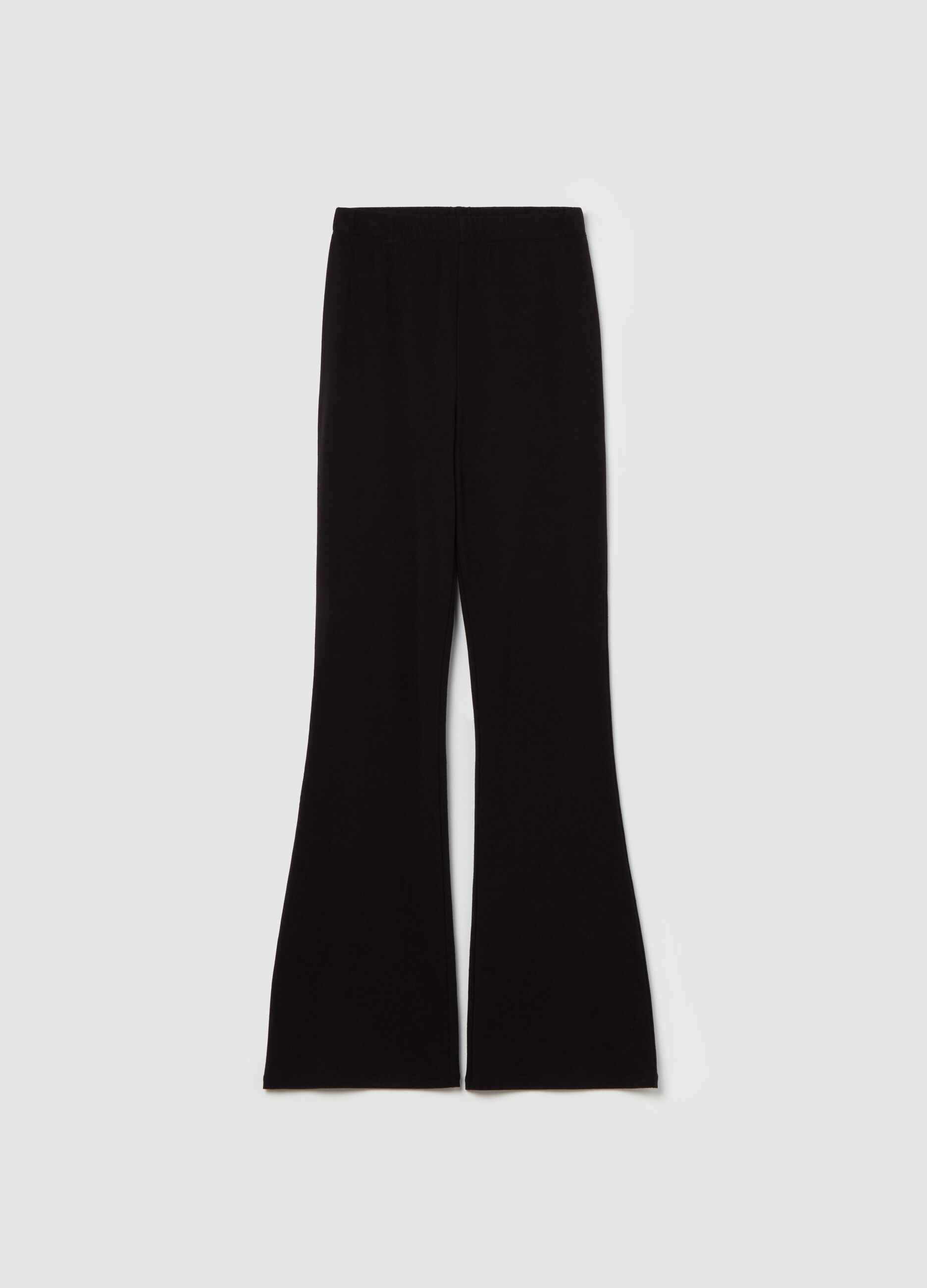 Flare-fit leggings in stretch cotton