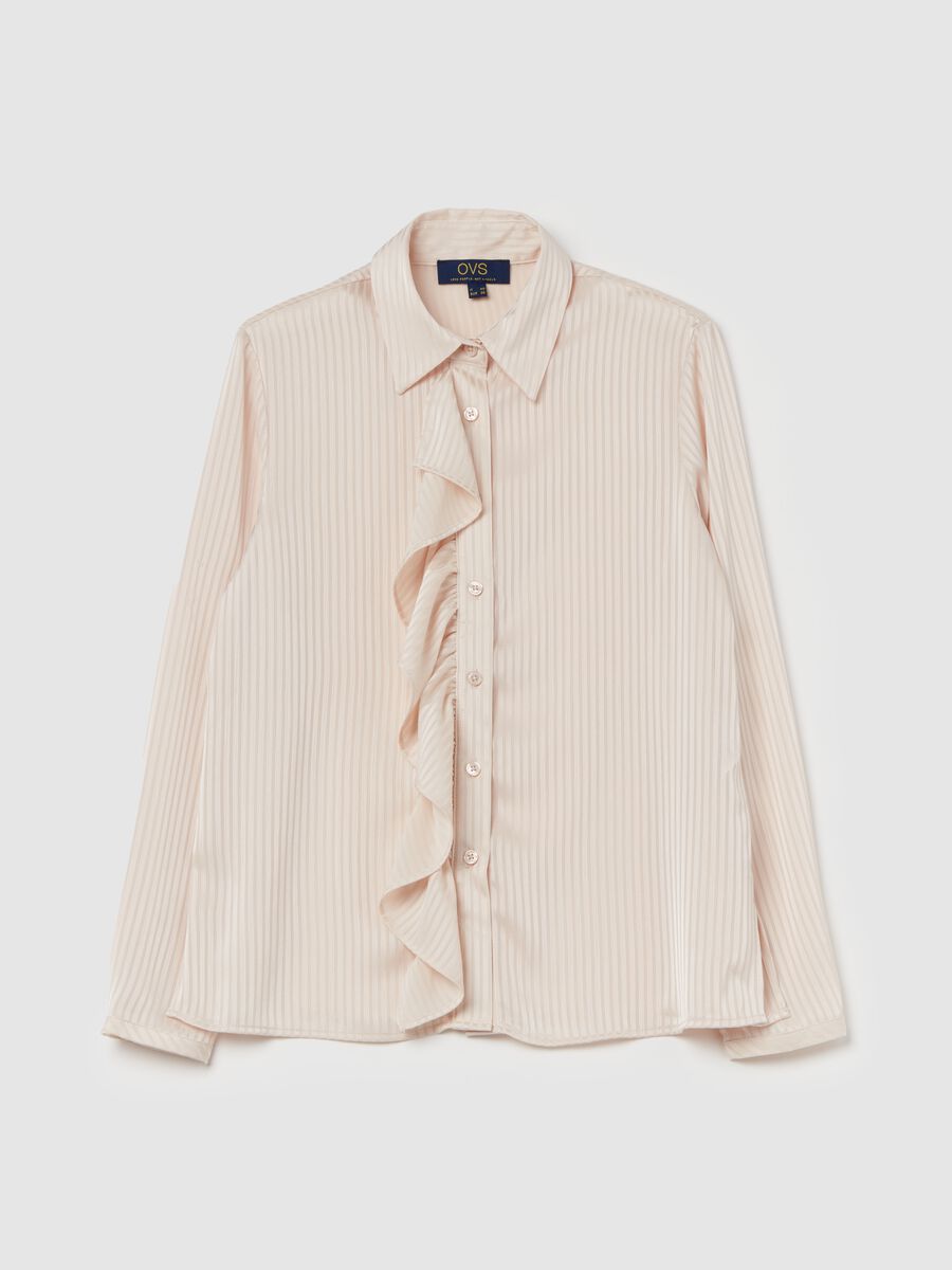 Satin shirt with stripes and flounce_4