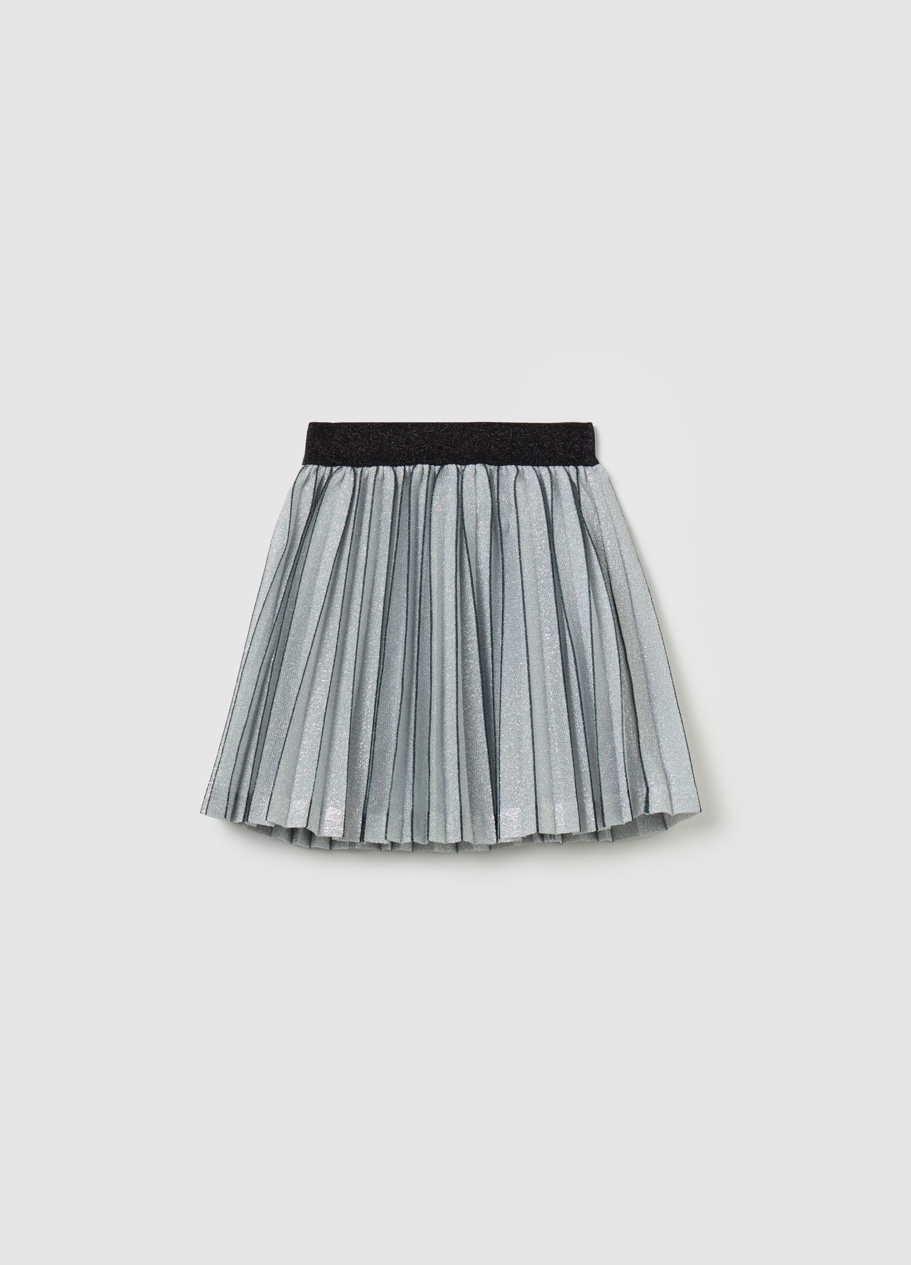 Short pleated skirt in lurex