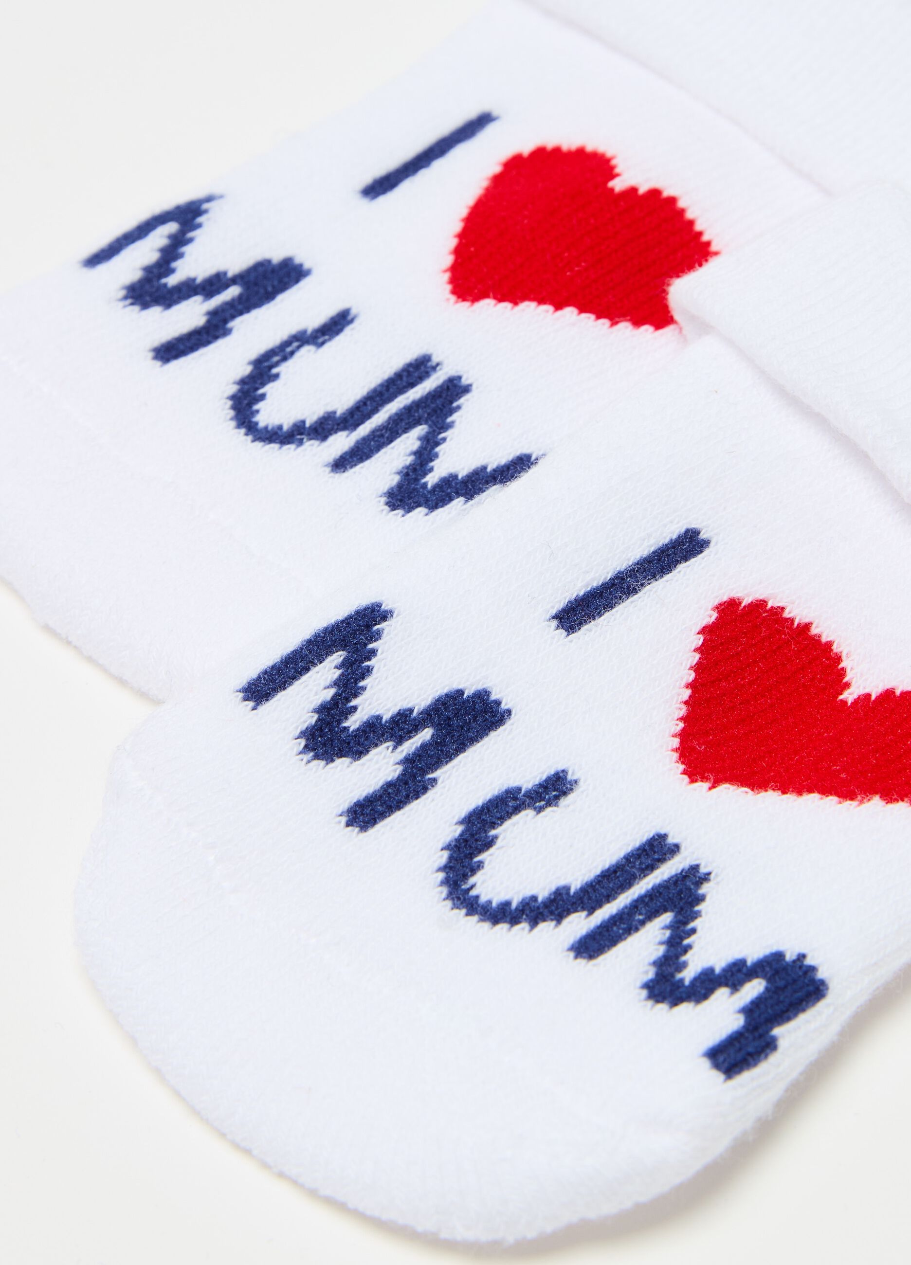 Two-pack I Love Mum and I Love Dad short socks