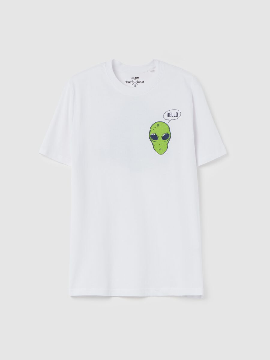 T-shirt con stampa alieno_0