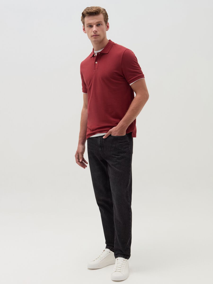 Cotton pique polo shirt_0