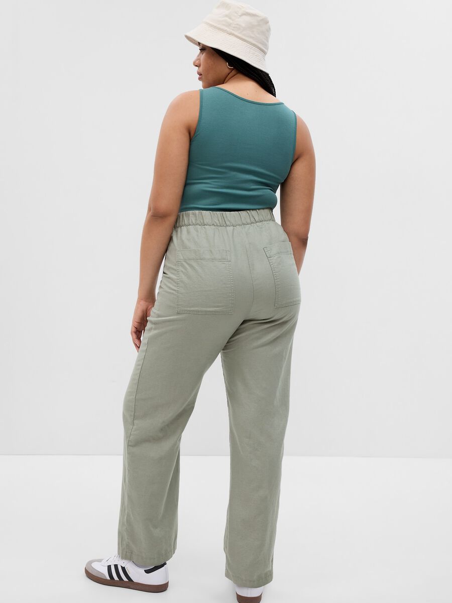 Straight-fit trousers in linen and cotton_4