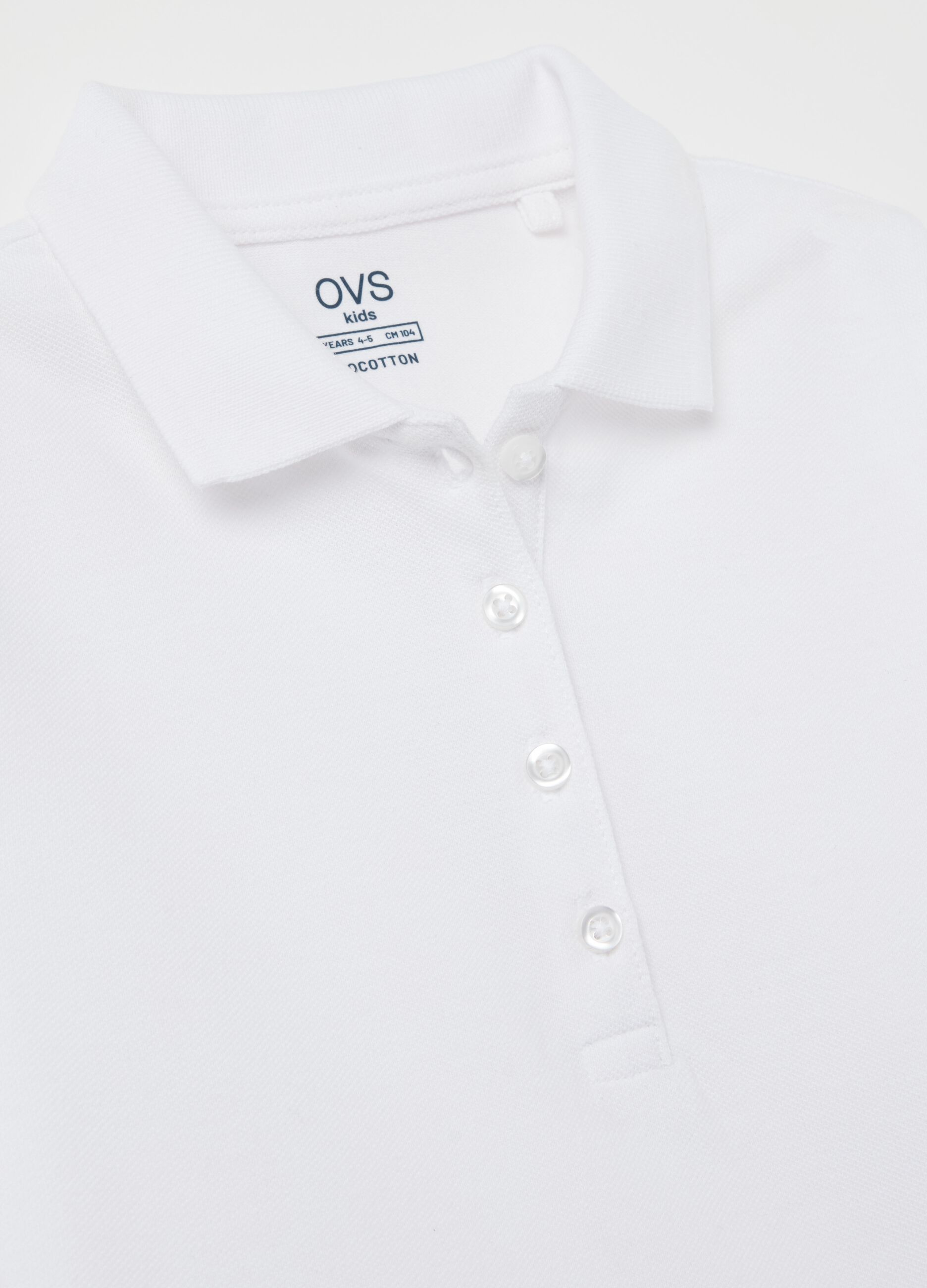 Long-sleeved polo shirt in organic cotton