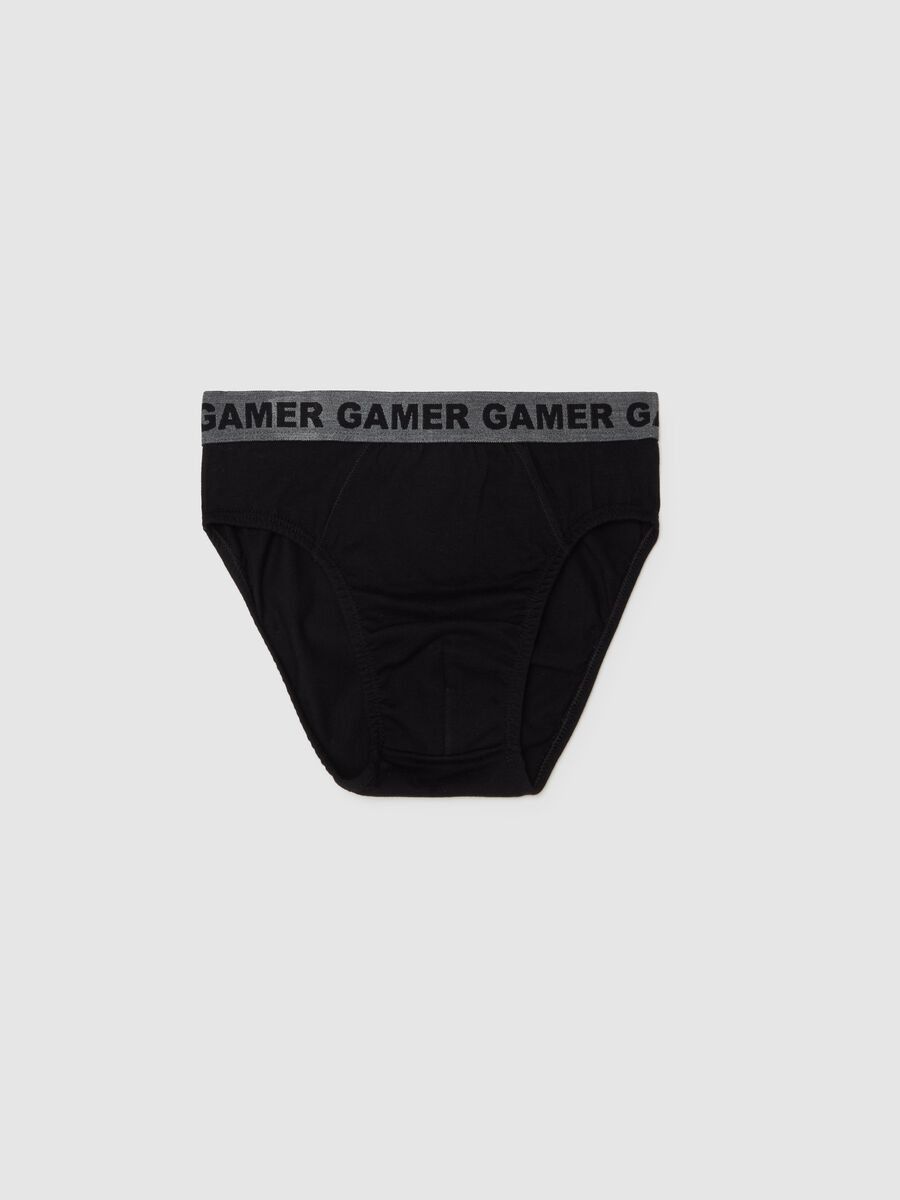 Organic cotton briefs with lettering_0