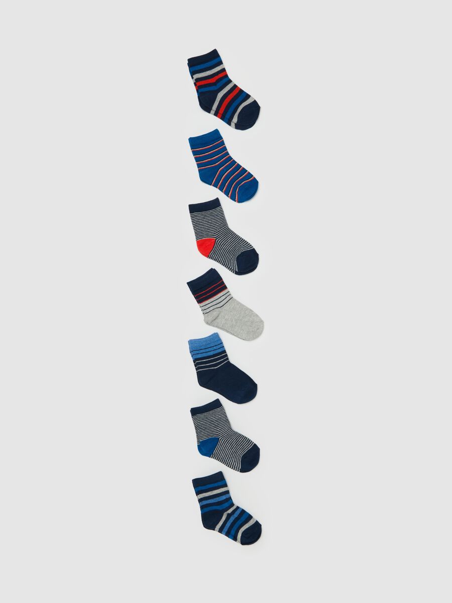 Seven-pair pack socks with striped pattern_0