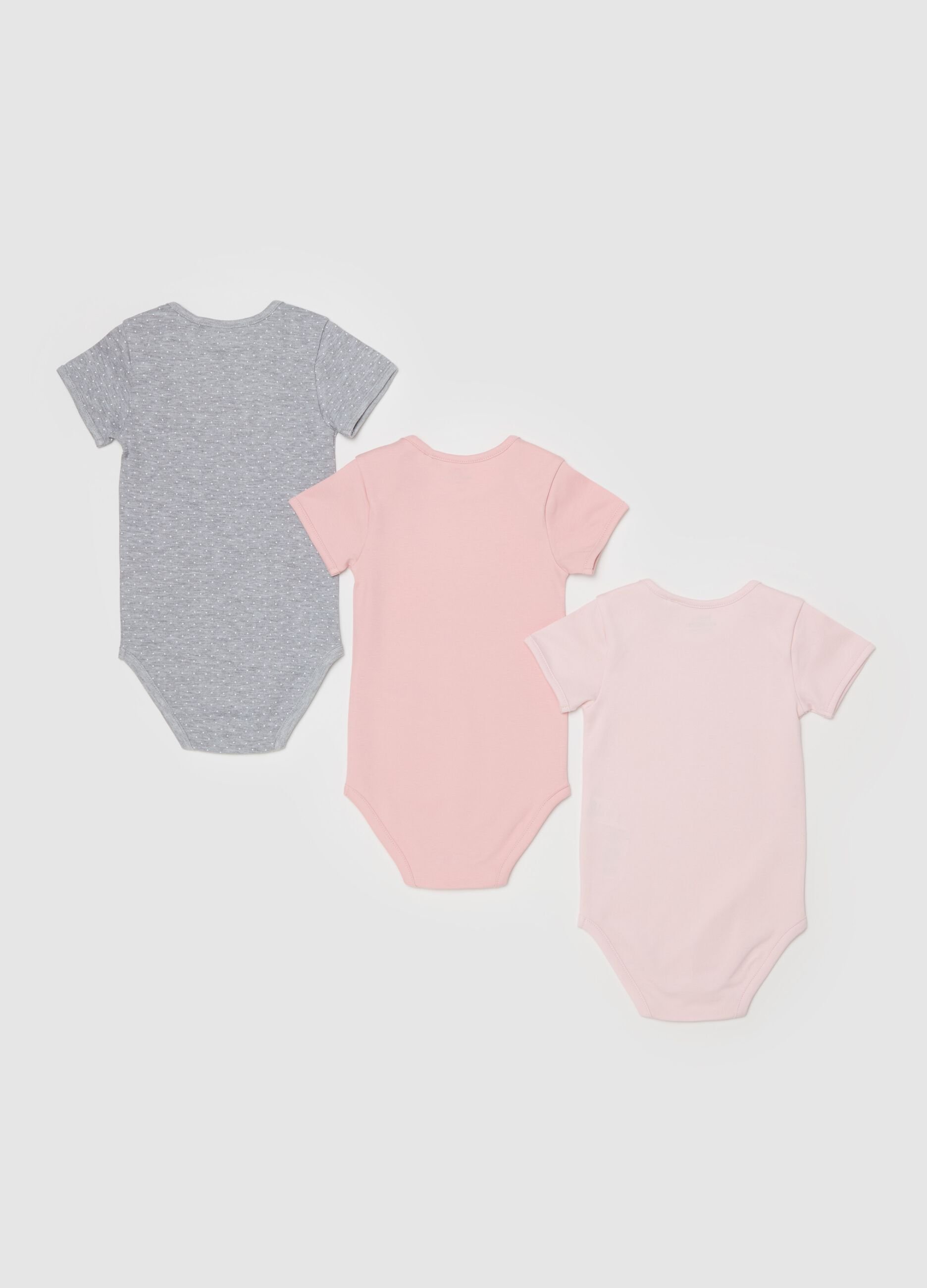 Three-pack bodysuits in organic cotton with print