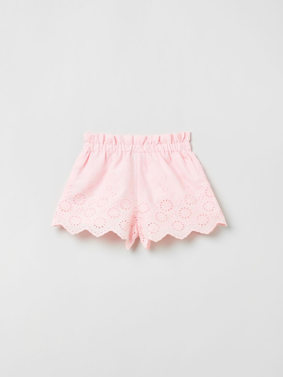 Shorts in broderie anglaise cotton_1
