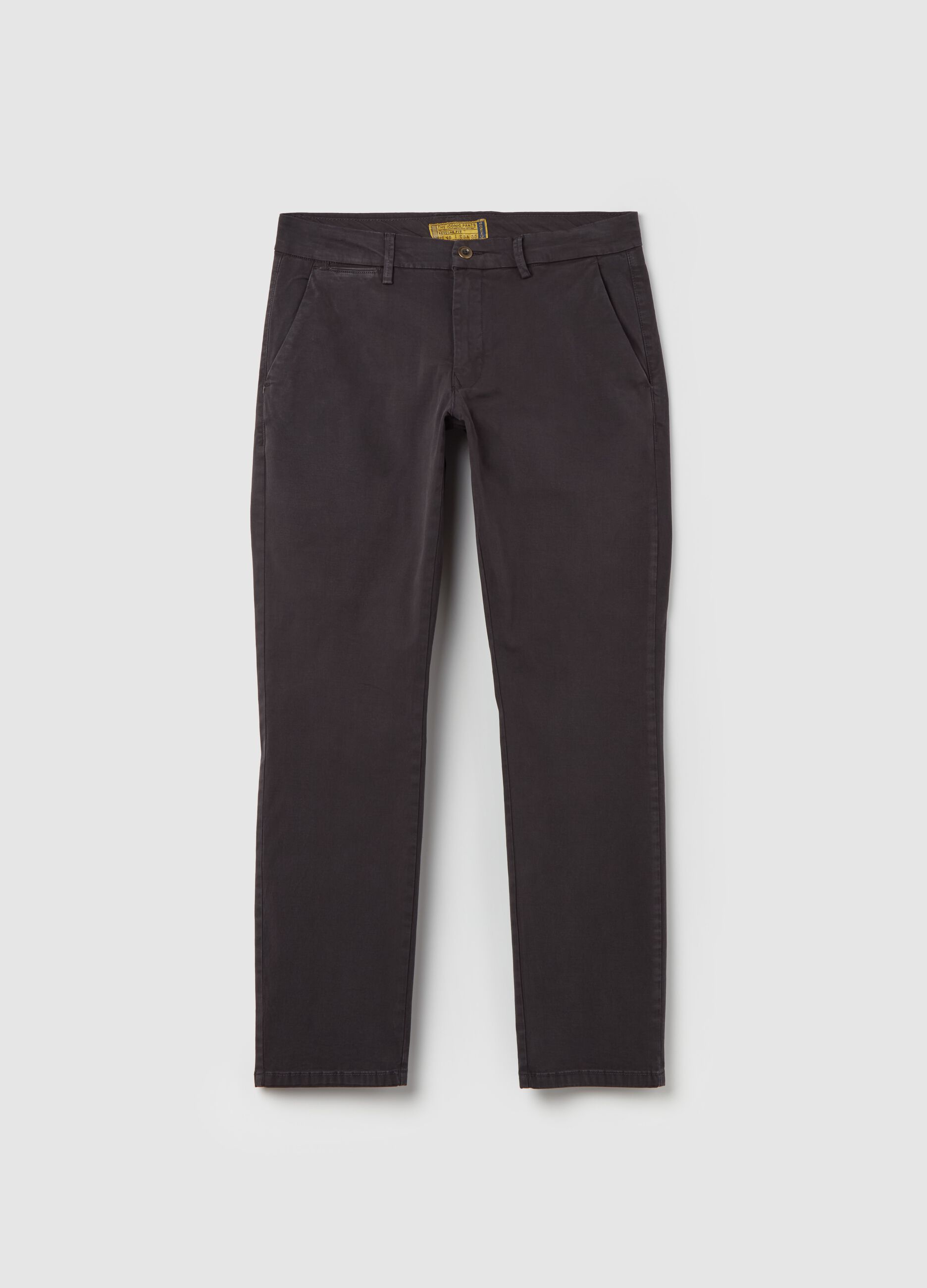 Pantalone chino regular fit in cotone stretch