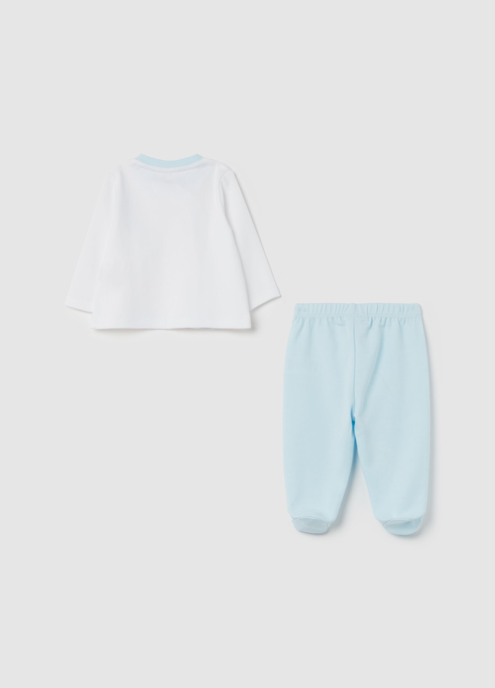 T-shirt and baby leggings set in velour with print