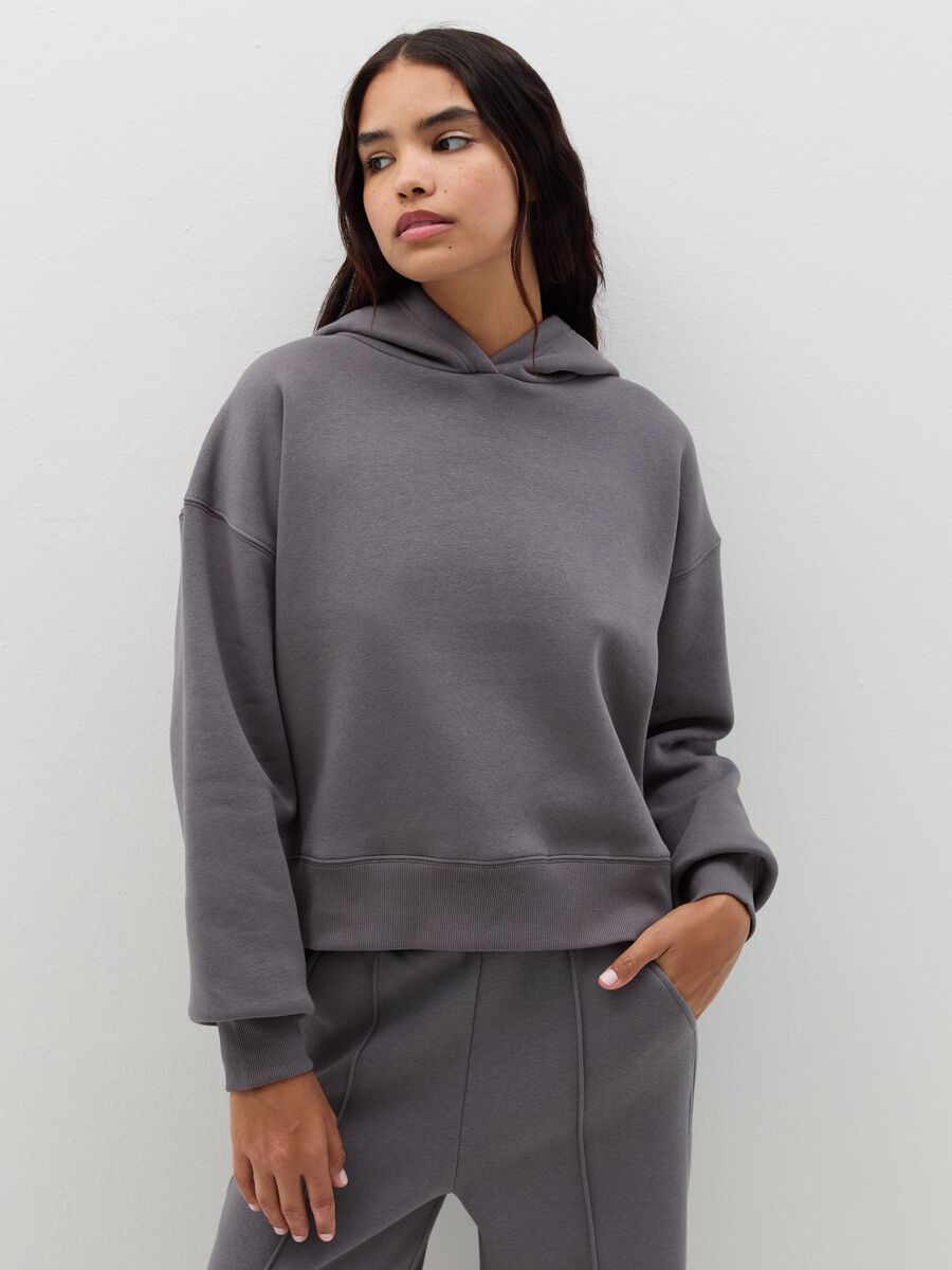 Oversized sweatshirt with hood and print_0