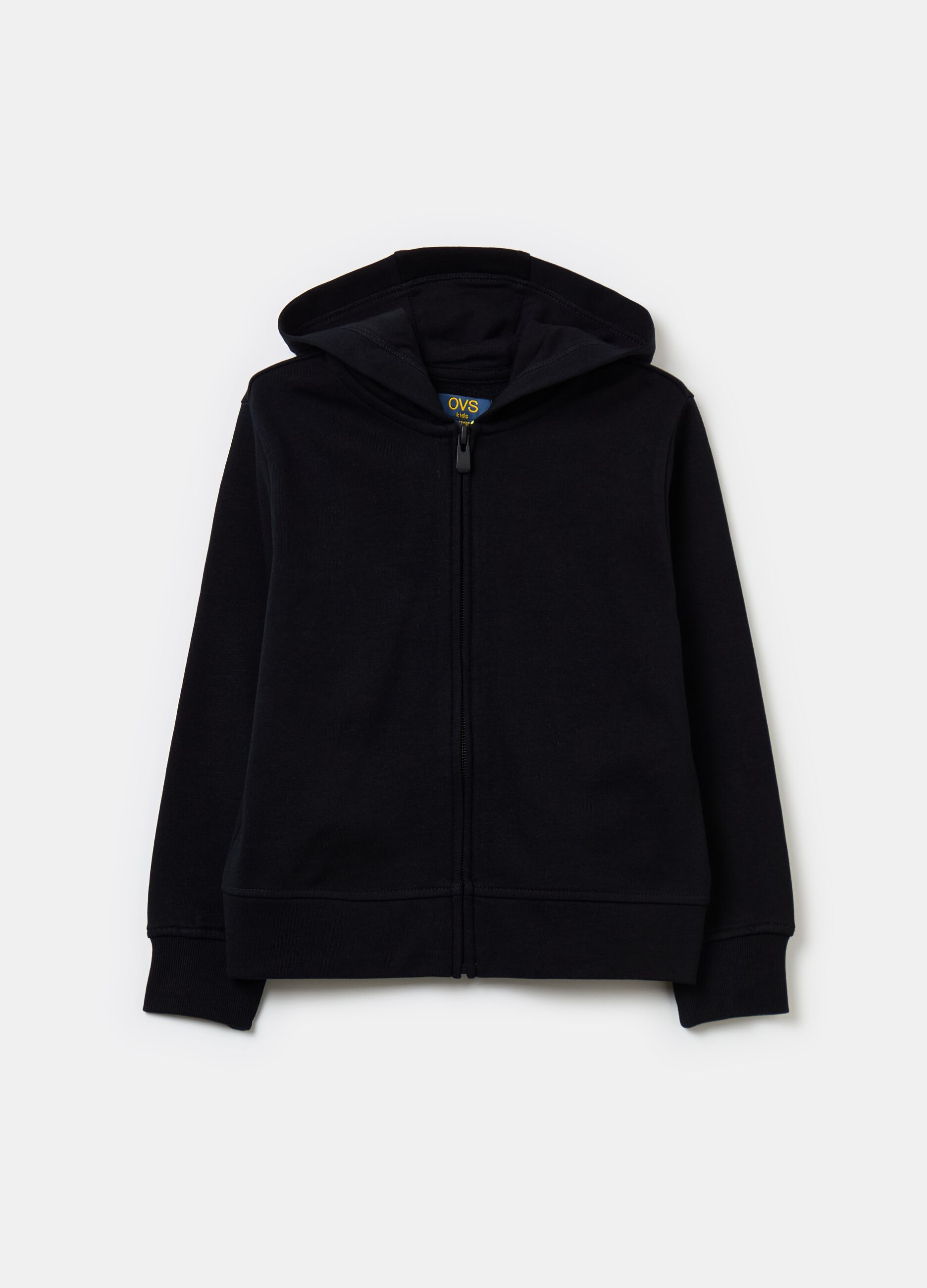 Full-zip sweatshirt in solid colour French terry