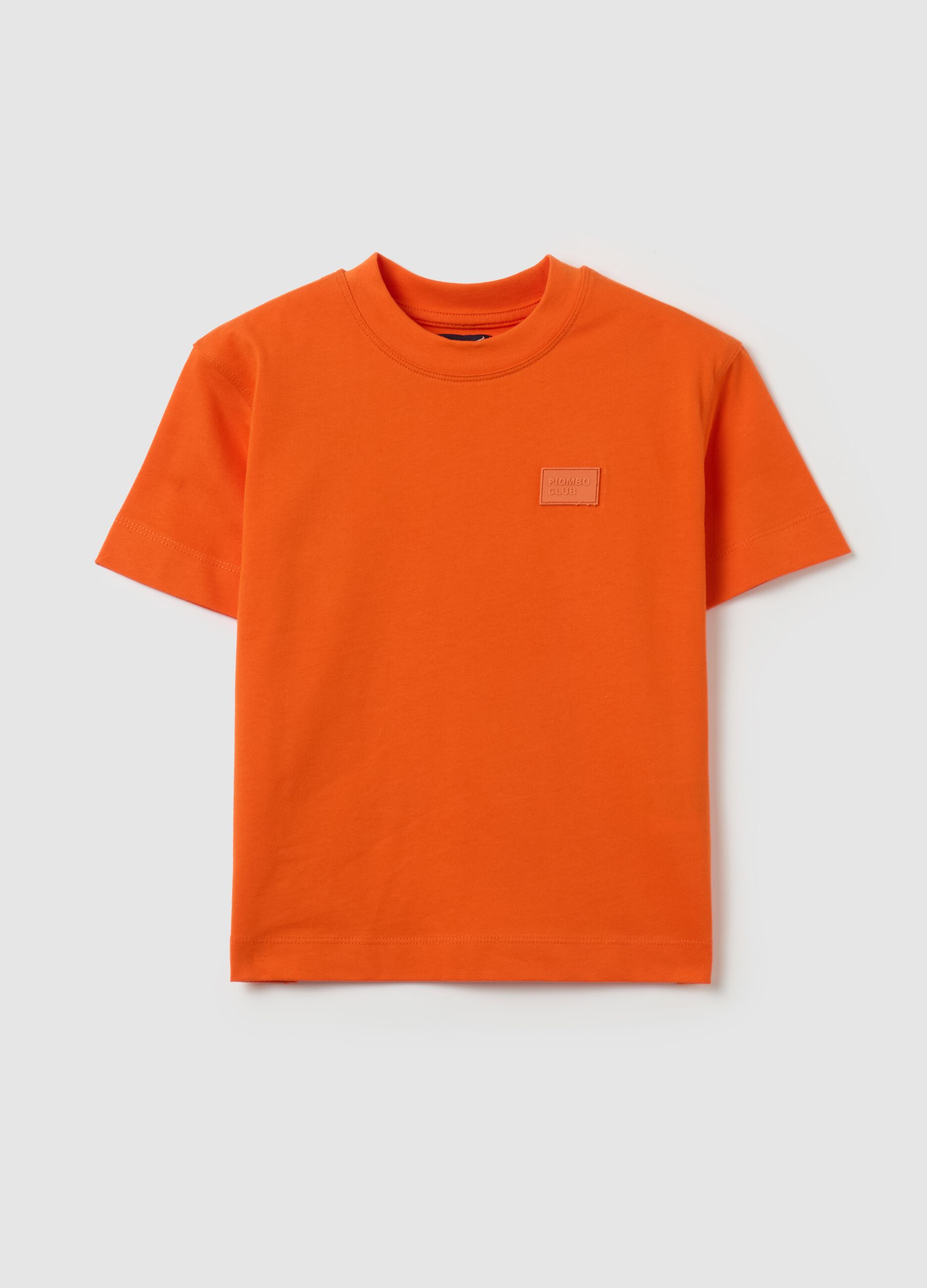 Cotton T-shirt with logo patch