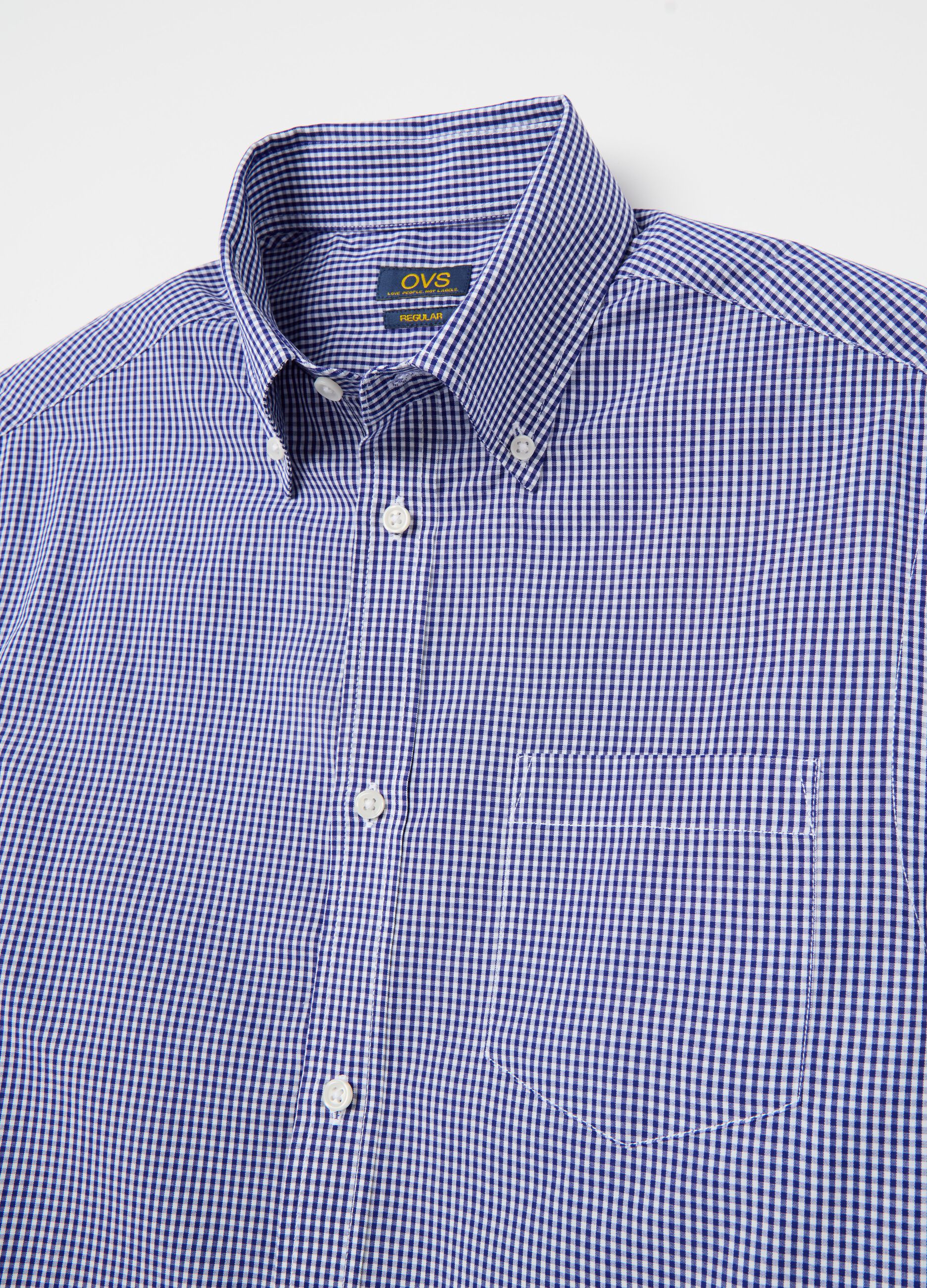 Regular-fit shirt with micro check pattern