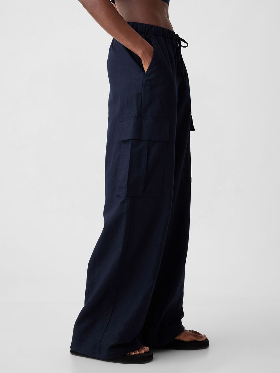 Pull-on wide-leg cargo trousers_1