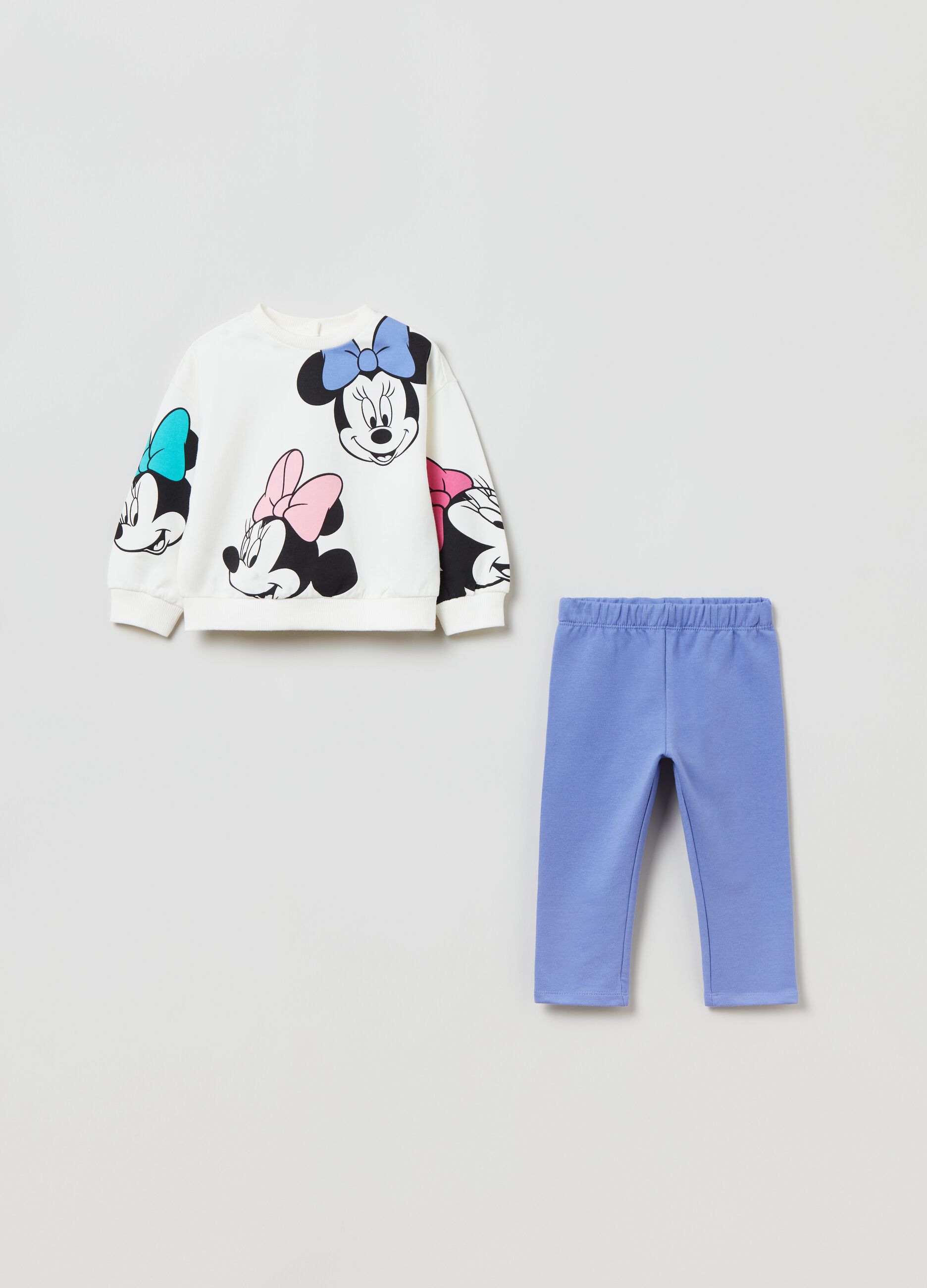 Fleece jogging set with Minnie Mouse print