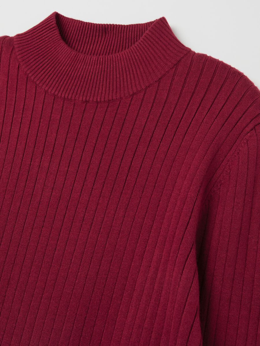 Ribbed knit pullover with mock neck_5