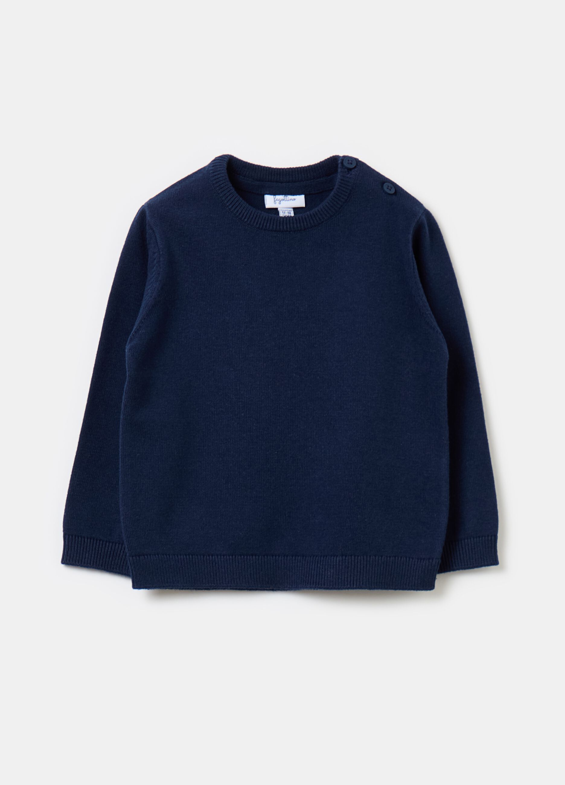 Solid colour cotton pullover