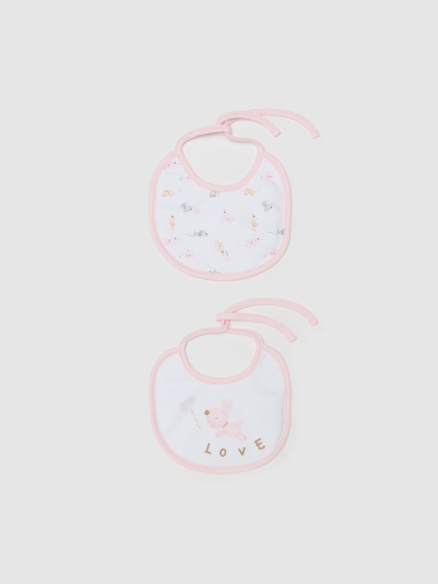 Two-pack bibs with puppies print_0