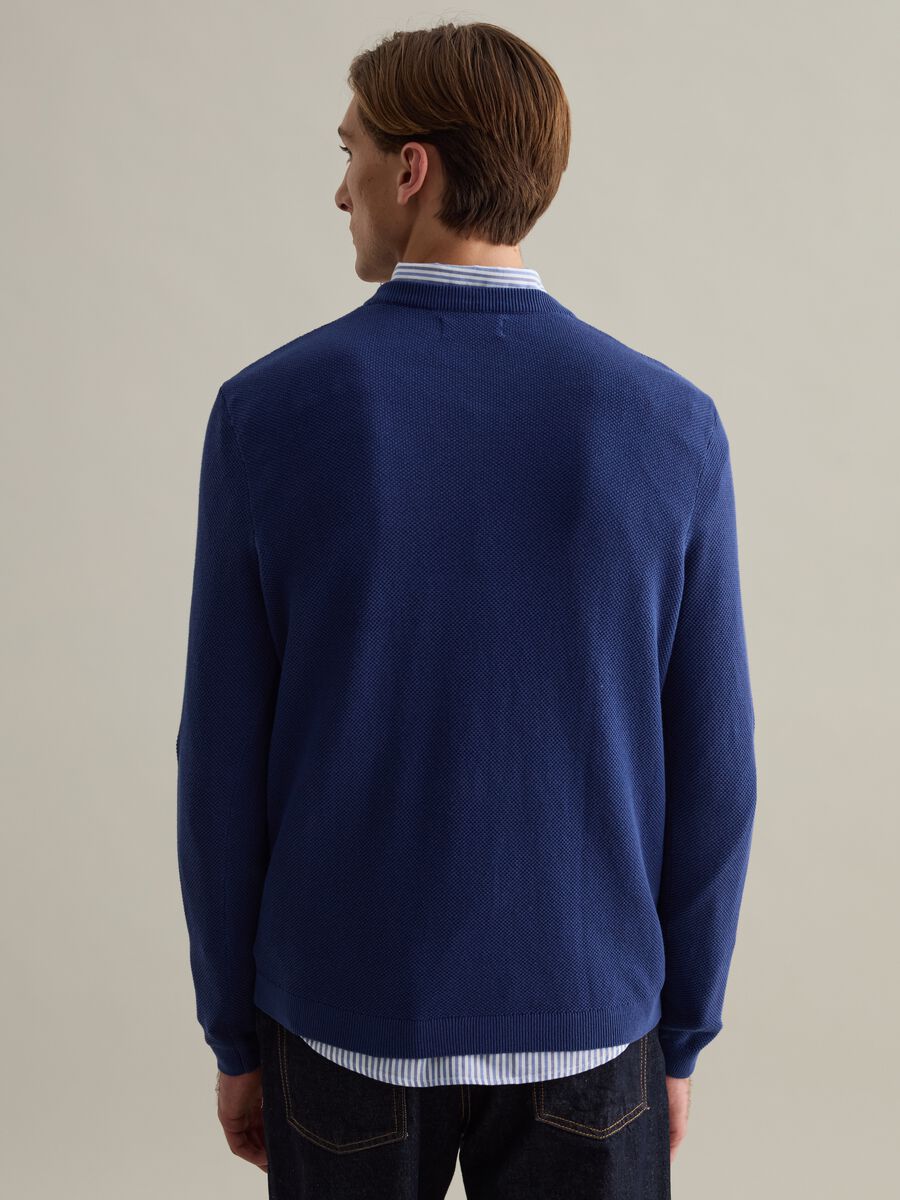 Piquet pullover with round neck_2