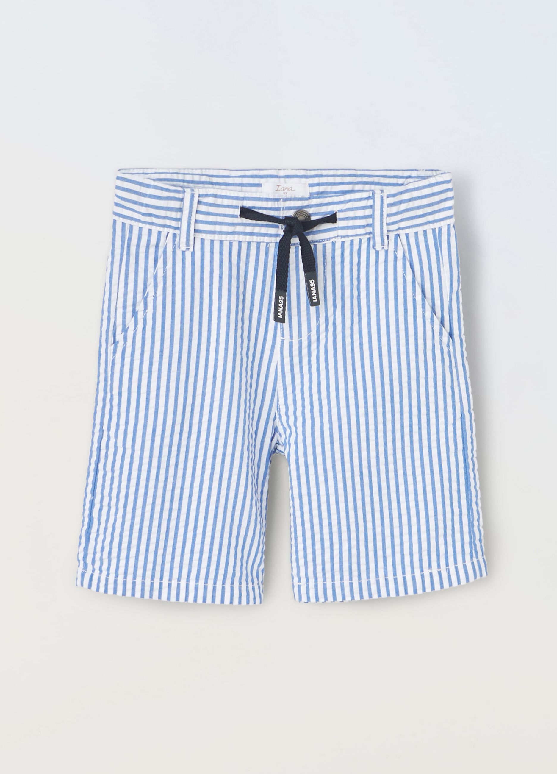 Striped cotton shorts