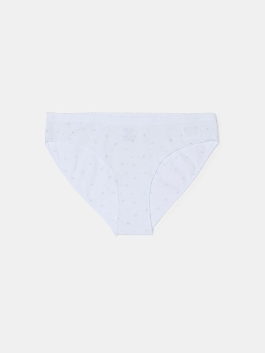 Organic cotton briefs with stars print_0