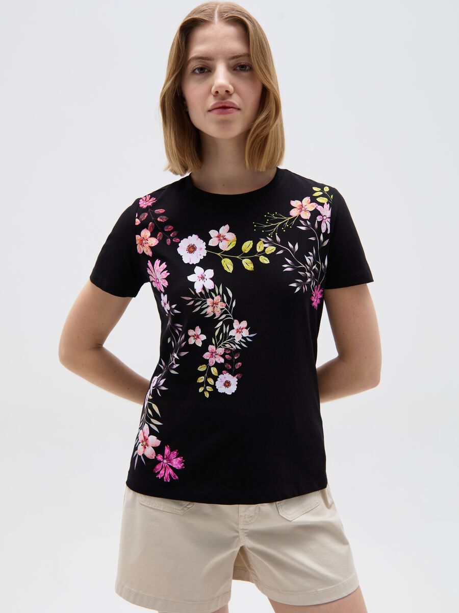 T-shirt with flowers print_0