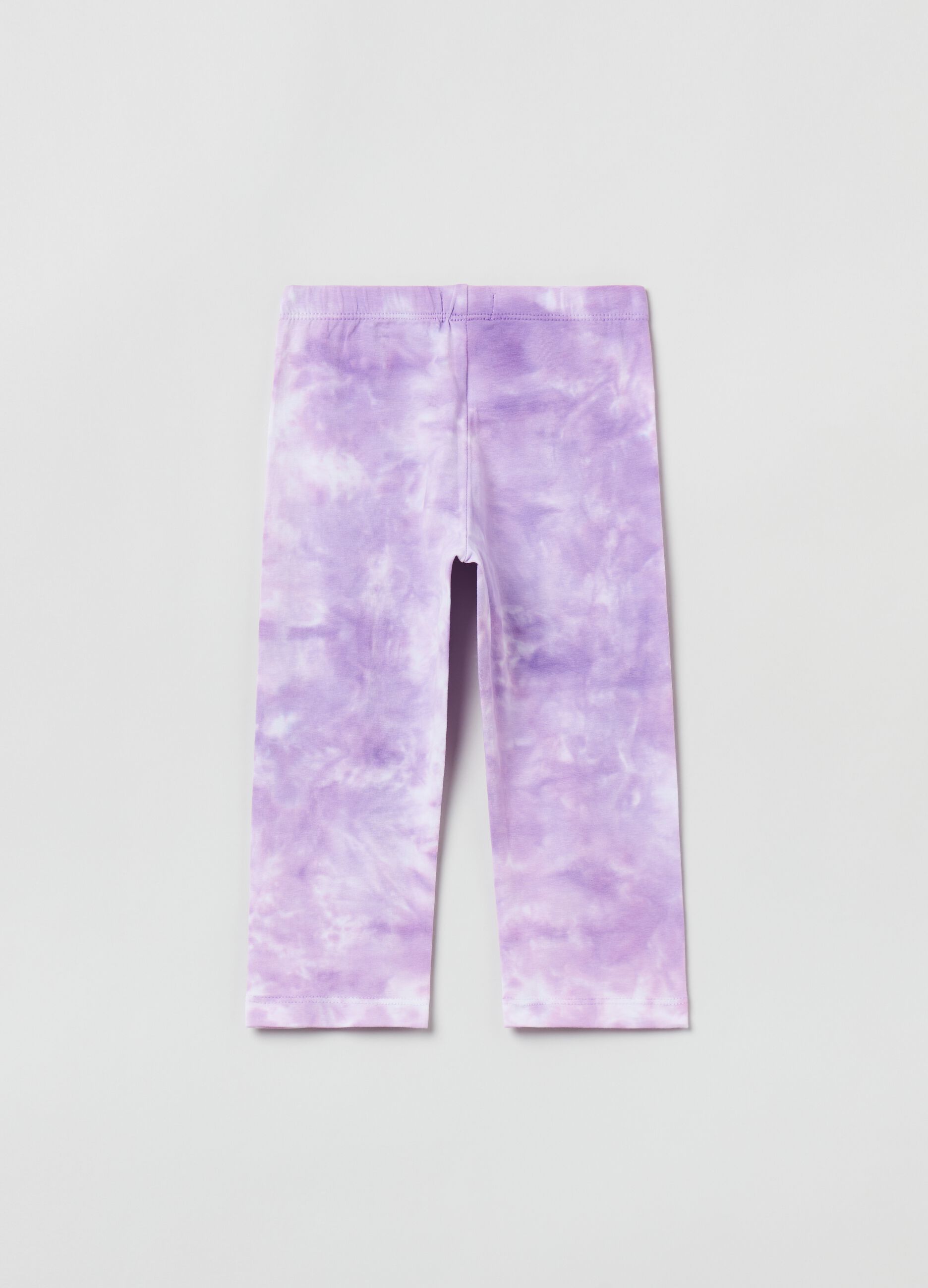 Tie-dye leggings in stretch cotton