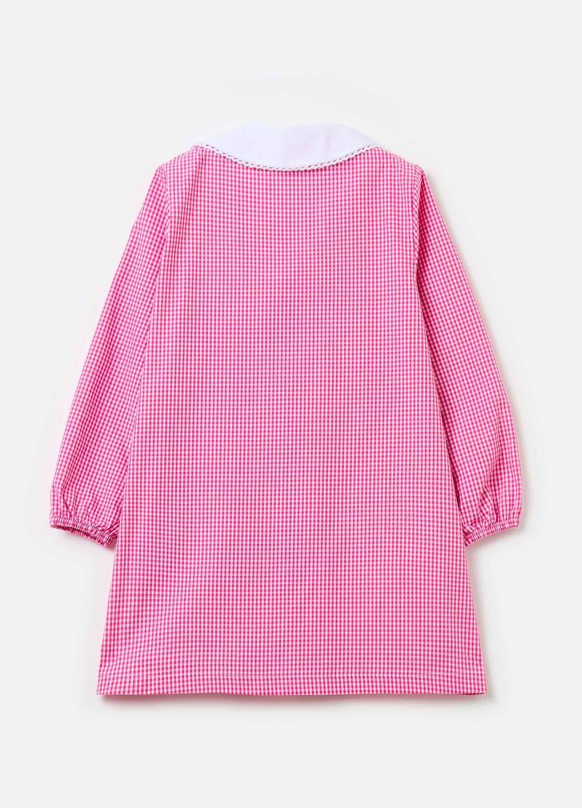 Gingham smock with zip and Stitch embroidery