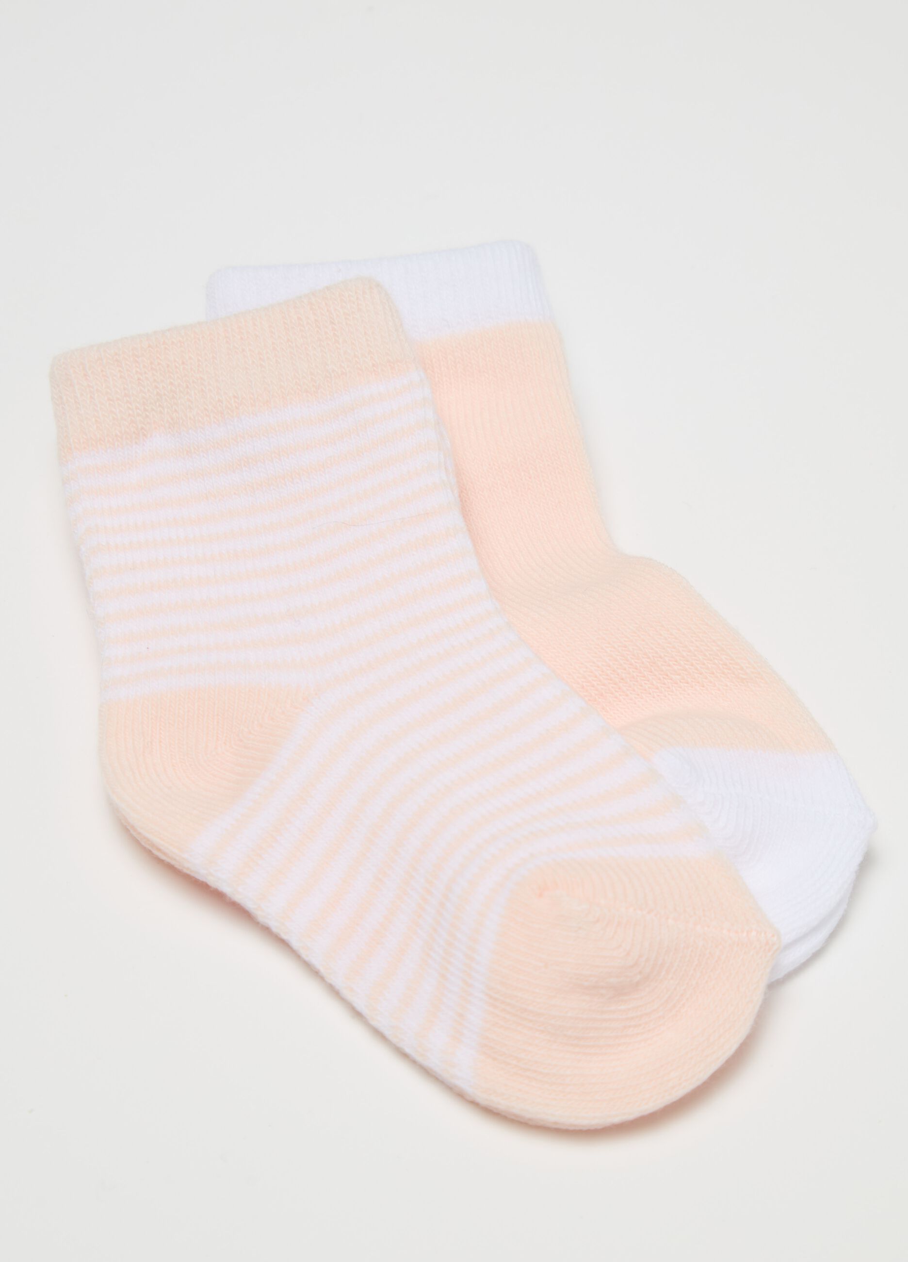 Three-pair pack socks in striped organic cotton