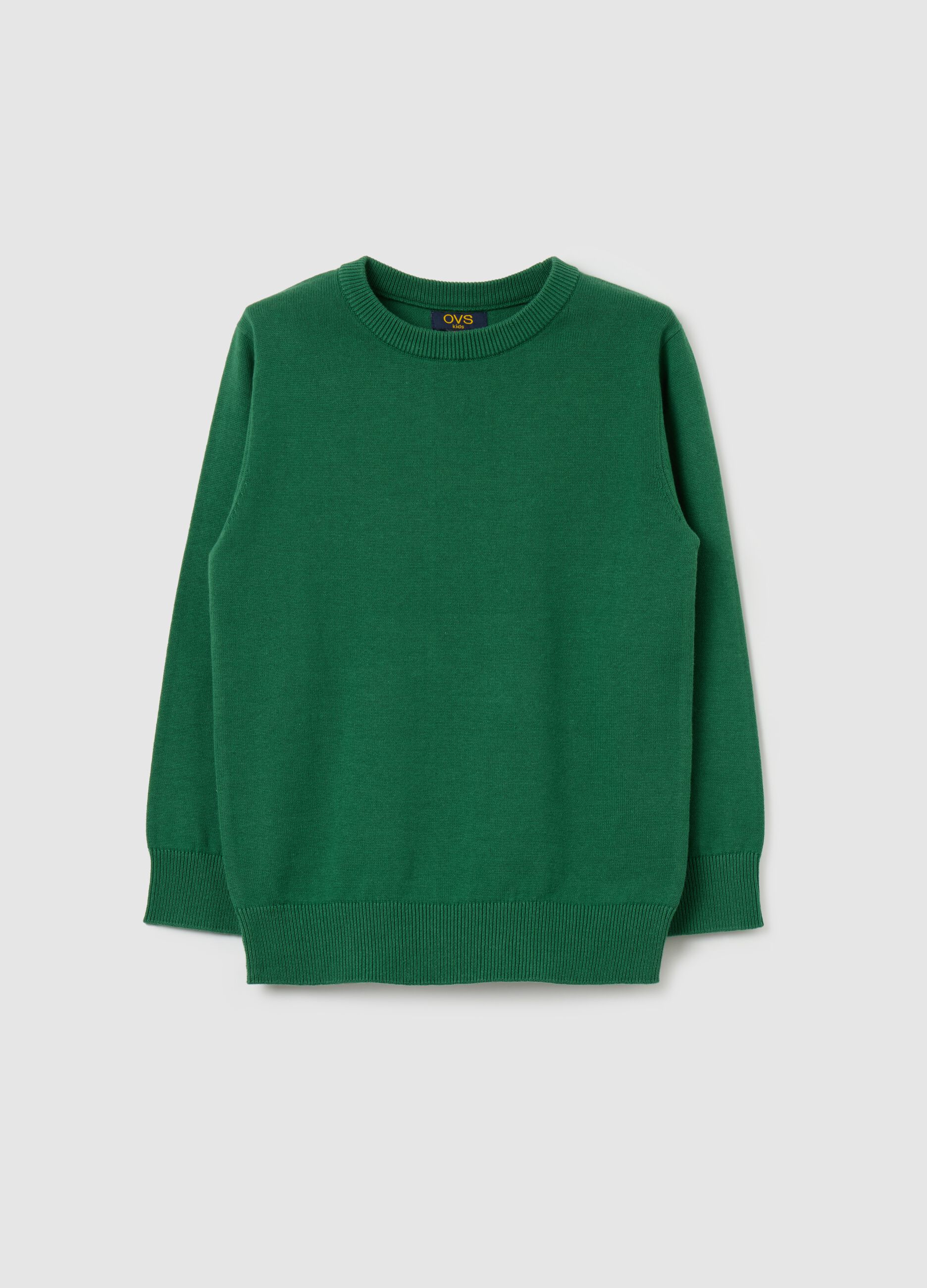 Cotton pullover with round neck