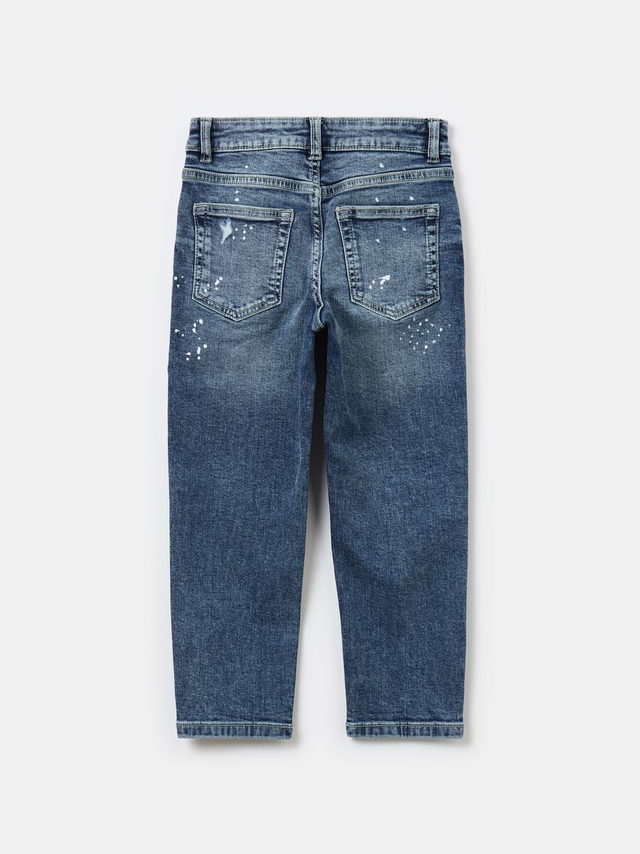 Five-pocket jeans with abrasions_1